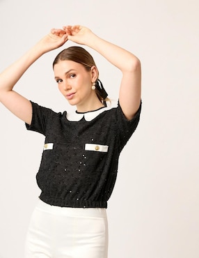 Blusa Linea Pura manga corta para mujer