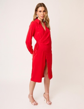 Vestido midi formal Linea Pura Eugenia para mujer