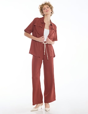 Blusa camisera Foley's manga corta para mujer