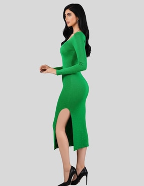 Vestido midi de fiesta Malabis escote medio