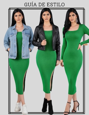 Vestido midi de fiesta Malabis escote medio