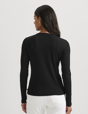 Playera manga larga Eddie Bauer cuello redondo para mujer