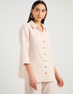 Blusa camisera Lieb manga 3/4 para mujer