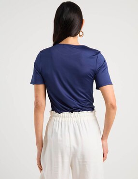 Playera manga corta Lieb cuello redondo para mujer