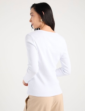 Playera manga larga Lieb cuello redondo para mujer