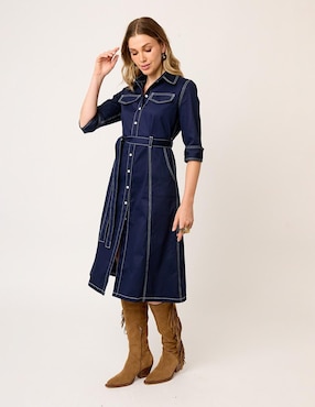 Vestido midi casual Linea Pura Visir para mujer