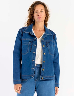 Chamarra casual Lieb de mezclilla para mujer