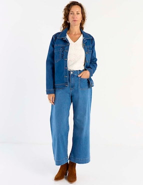 Chamarra casual Lieb de mezclilla para mujer