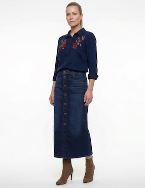 Blusa camisera Lieb manga larga para mujer