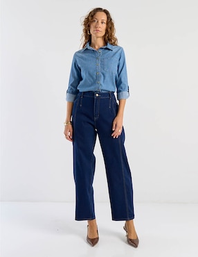 Jeans amplio a la cintura Lieb para mujer