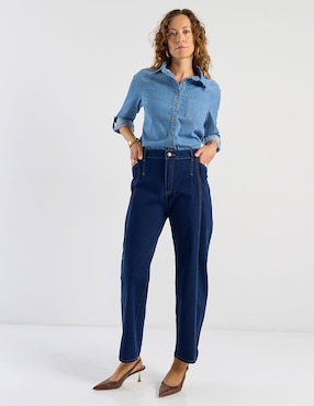 Jeans amplio a la cintura Lieb para mujer