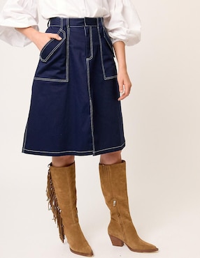 Falda midi Linea Pura a la cintura