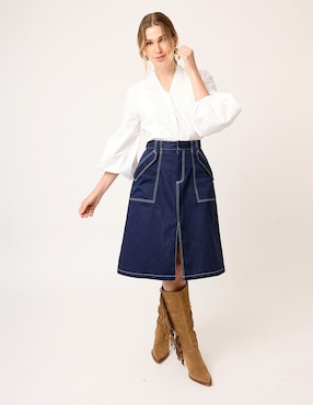 Falda midi Linea Pura a la cintura