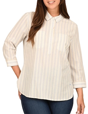 Blusa camisera Ferrioni manga 3/4 para mujer