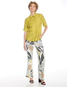 Blusa camisera Foley's Letizia manga corta para mujer