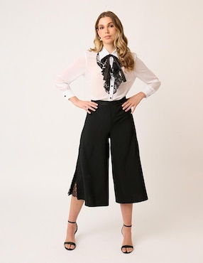 Pantalón coulotte Linea Pura amplio para mujer