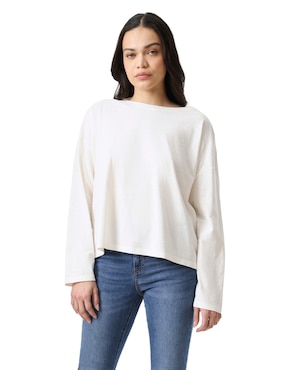 Playera manga larga Levi's cuello redondo para mujer