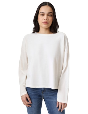 Playera manga larga Levi's cuello redondo para mujer