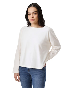 Playera manga larga Levi's cuello redondo para mujer