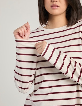 Playera manga larga Levi's cuello redondo para mujer
