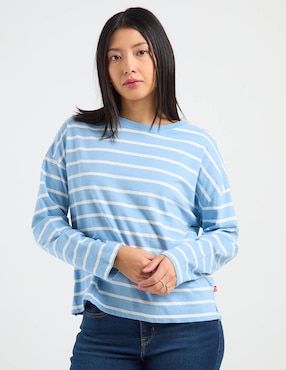 Playera manga larga Levi's cuello redondo para mujer