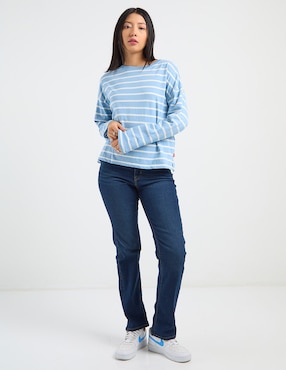 Playera manga larga Levi's cuello redondo para mujer