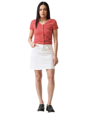 Playera manga corta Levi's cuello V para mujer