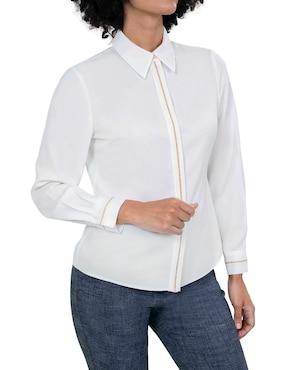Blusa camisera Atelier Petite manga larga para mujer