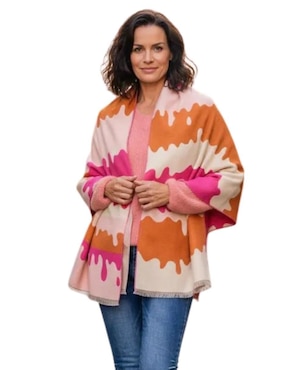 Chal Twist Side estampado bloques de color