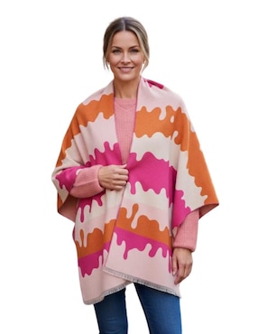 Chal Twist Side estampado bloques de color