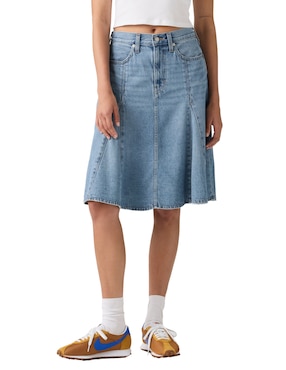 Falda a la rodilla Levi's a la cintura