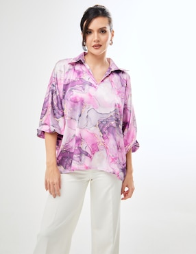 Blusa Pureza Rose manga 3/4 para mujer