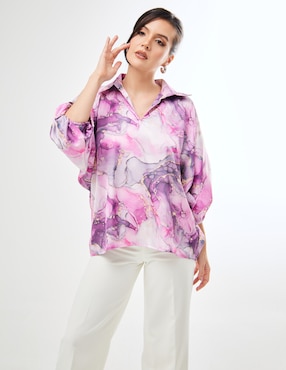 Blusa Pureza Rose manga 3/4 para mujer