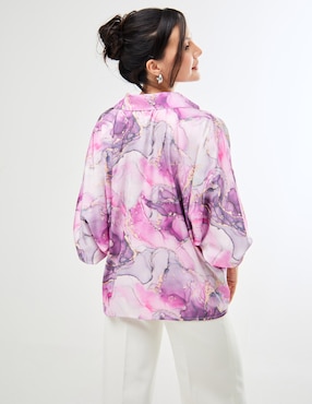 Blusa Pureza Rose manga 3/4 para mujer