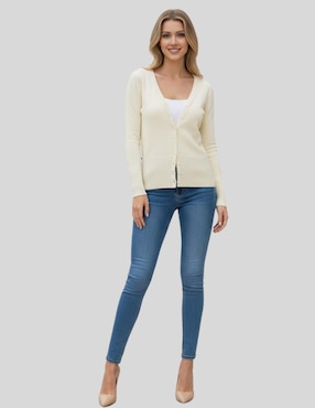 Suéter Malabis cuello V para mujer