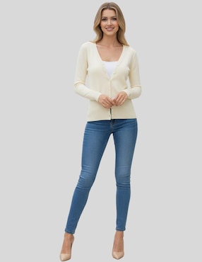 Suéter Malabis cuello V para mujer