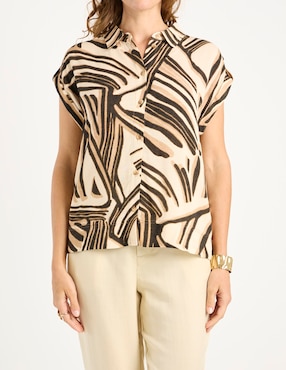 Blusa camisera Foley's manga corta para mujer