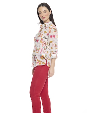 Blusa camisera Foley's manga larga para mujer