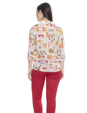 Blusa camisera Foley's manga larga para mujer