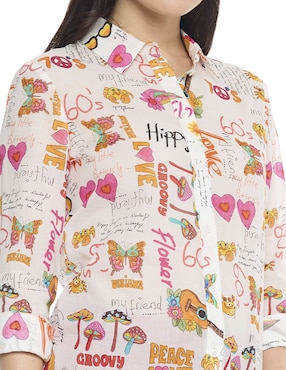 Blusa camisera Foley's manga larga para mujer