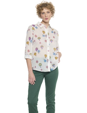 Blusa camisera Foley's manga larga para mujer