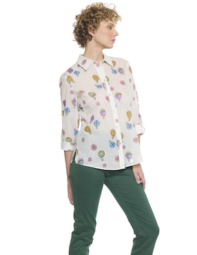 Blusa camisera Foley's manga larga para mujer