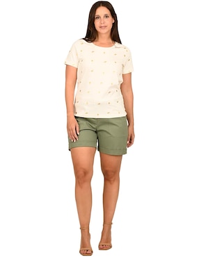 Playera manga corta Ferrioni cuello redondo para mujer