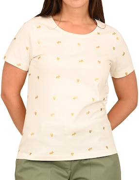Playera manga corta Ferrioni cuello redondo para mujer