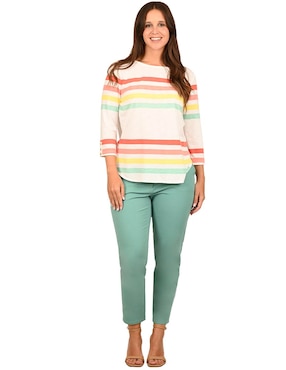 Playera manga 3/4 Ferrioni cuello redondo para mujer