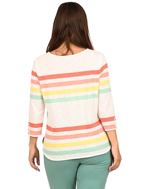 Playera manga 3/4 Ferrioni cuello redondo para mujer