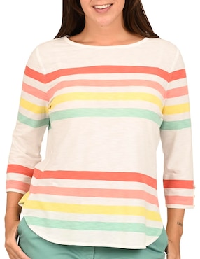 Playera manga 3/4 Ferrioni cuello redondo para mujer
