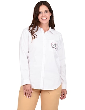Blusa camisera Ferrioni manga larga para mujer