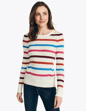 Suéter Nautica cuello redondo para mujer