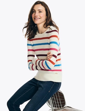 Suéter Nautica cuello redondo para mujer